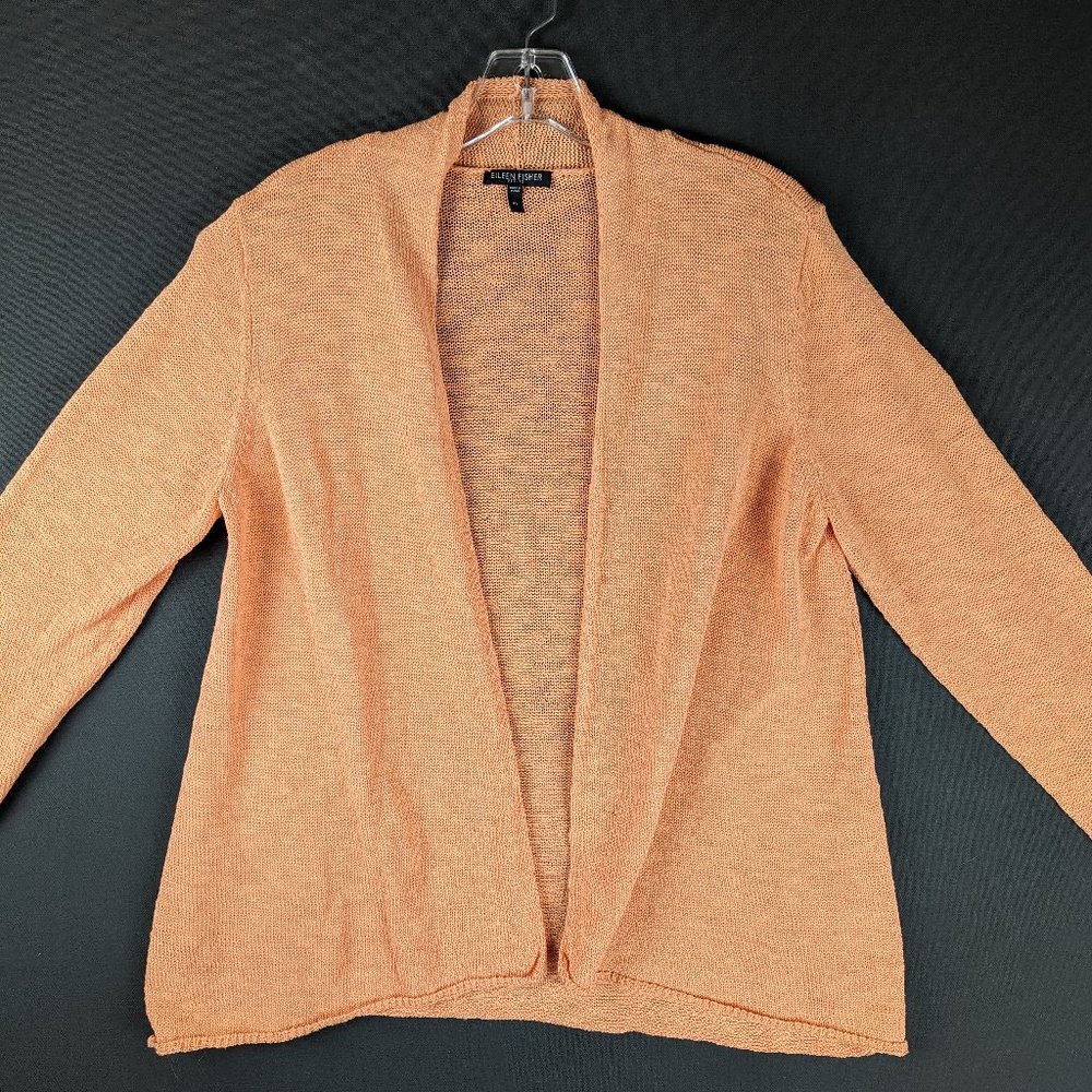 Eileen Fisher Sweater Women PL Cardigan Shrug Tunic Oversize Boho Cottage Beach